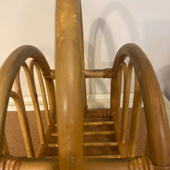 Mid Century Style Modern Bent Bamboo and Rattan Magazine Rack Albini Style - Picture 5 of 7